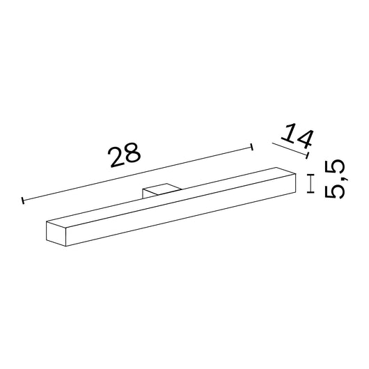 Inda - Lampada con fissaggio a parete/specchio/telaio L.28 cm cromo