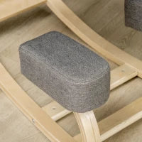 Sedia Inginocchiatoio Ergonomica in Legno di Betulla con Cuscino, 51x69x58 cm, Grigia