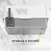 Lettiera per Gatti Impermeabile con Pareti Rialzate, Vassoio e Paletta, in ABS, 71x50.8x35.5 cm, Bianco