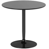 Tavolo da pranzo per 2 persone, piano rotondo Ø80 cm, MDF e Acciaio, antiscivolo, Nero, 75H cm