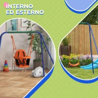 Altalena da Giardino 2 in 1 per Neonati e Bambini da 6 Mesi a 8 Anni, Arancione e Blu