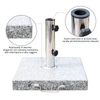 Supporto Base Per Ombrellone da Giardino in Marmo Peso 25kg 40×40×36cm