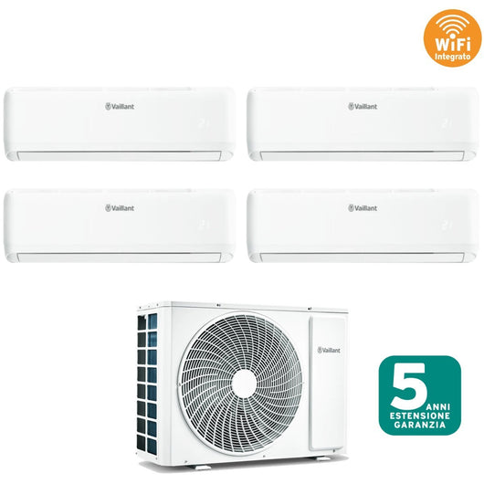 Climatizzatore Condizionatore Vaillant Quadri Split Inverter serie CLIMAVAIR PRO 7+7+12+12 con VAM1-080A4NO R-32 Wi-Fi Integrato 7000+7000+12000+12000