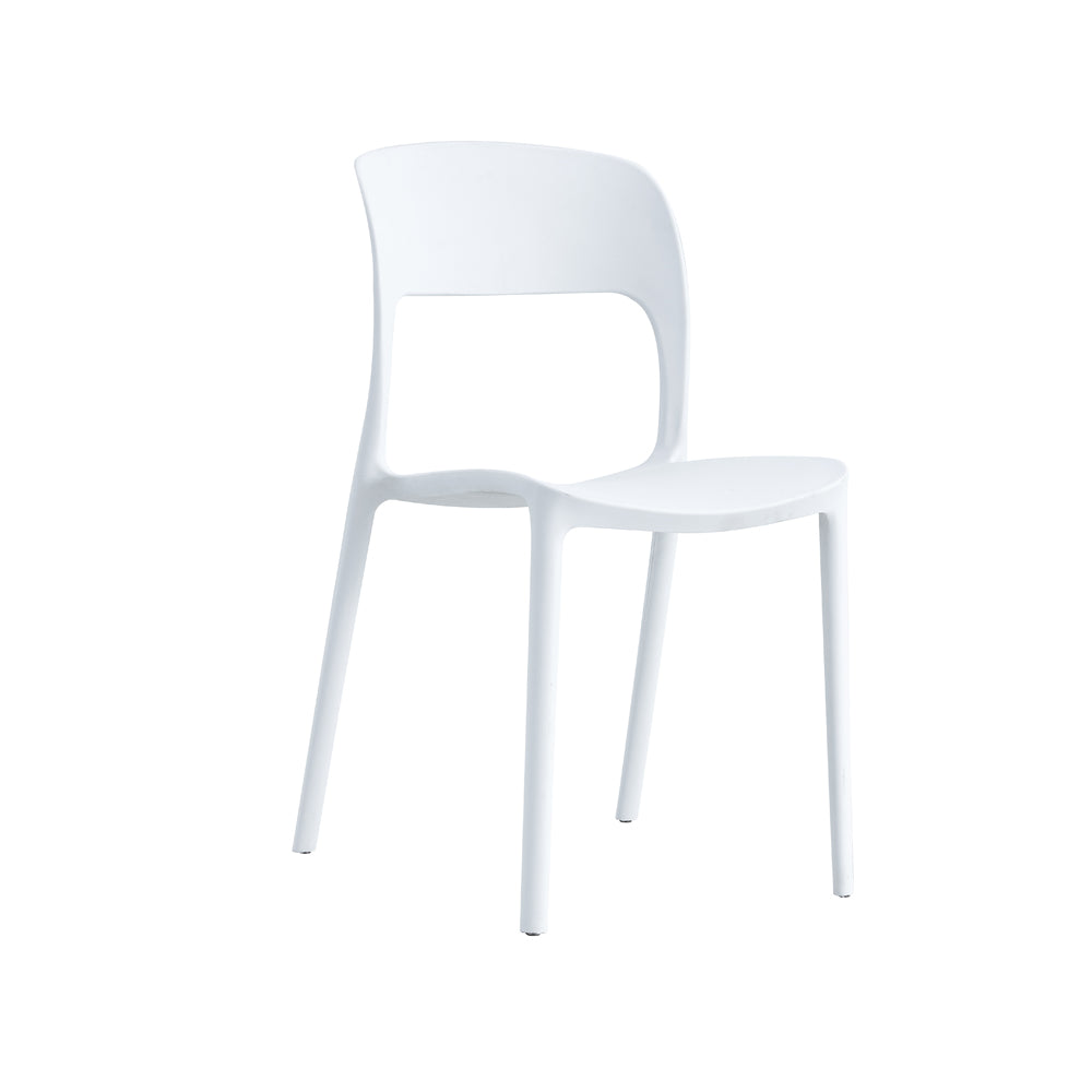 SEDIE IN POLIPROPILENE IMPILABILI 56x48x83cm BIANCHE INTERNO-ESTERNO 6PZ MEB