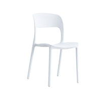 SEDIE IN POLIPROPILENE IMPILABILI 56x48x83cm BIANCHE INTERNO-ESTERNO 6PZ MEB