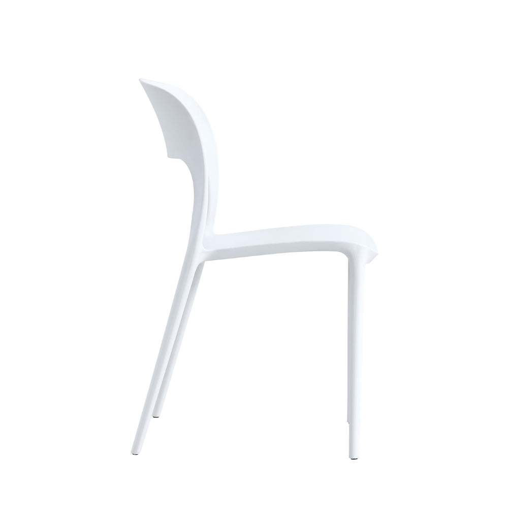 SEDIE IN POLIPROPILENE IMPILABILI 56x48x83cm BIANCHE INTERNO-ESTERNO 6PZ MEB