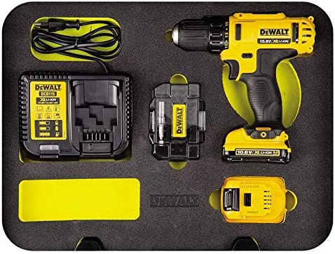 VALIGIA CON ASSORTIMENTO 74 UTENSILI +TRAPANO AVVITATORE DEWALT