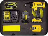 VALIGIA CON ASSORTIMENTO 74 UTENSILI +TRAPANO AVVITATORE DEWALT