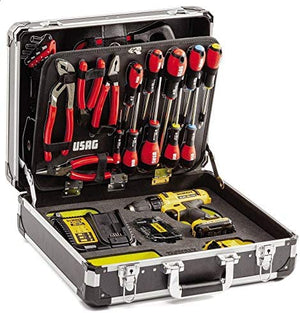 VALIGIA CON ASSORTIMENTO 74 UTENSILI +TRAPANO AVVITATORE DEWALT