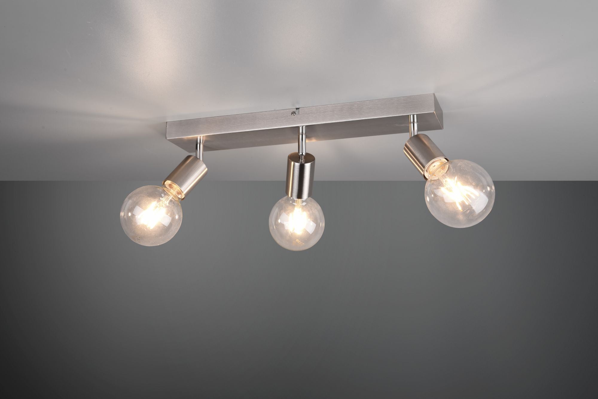 VANNES BARRA 3 SPOTS ORIENTABILI ACCIAIO SATINATO L. 44CM ATTACCO E27