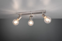 VANNES BARRA 3 SPOTS ORIENTABILI ACCIAIO SATINATO L. 44CM ATTACCO E27