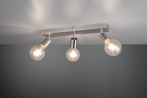 VANNES BARRA 3 SPOTS ORIENTABILI ACCIAIO SATINATO L. 44CM ATTACCO E27