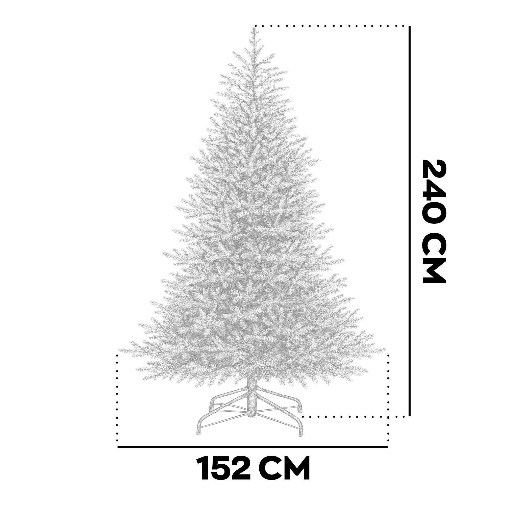 Amstel - Albero di Natale Tradizionale in PE e PVC Ø152x240H, 2530 Punte