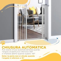 Cancelletto per Cani con 4 Viti Regolabili e Nastro Adesivo, in Metallo e Plastica, 86x104.1 cm, Bianco