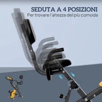 Cyclette Pieghevole con Resistenza Magnetica 8 Livelli, Sensore di Frequenza Cardiaca, Volano 2.5kg, Giallo