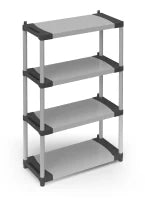 MONGARDI Scaffale in resina PVC 4 ripiani portata 80 Kg,  80x40x165 cm