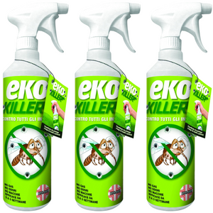 Insetticida universale insetti parassiti spray 750 ml ekokiller 3 pezzi