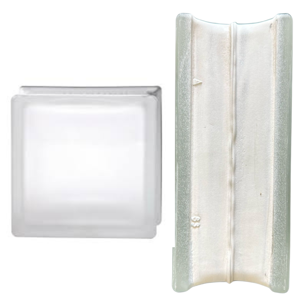 Vetromattone pure neutro satinato bianco 190 x 190 x 80 mm confezione 6 pezzi