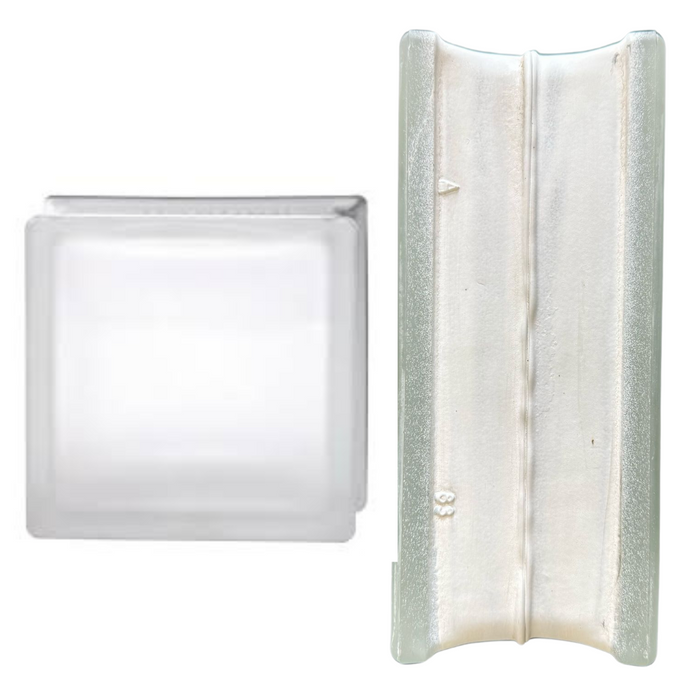 Vetromattone pure neutro satinato bianco 190 x 190 x 80 mm confezione 6 pezzi