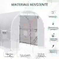 Serra da Giardino a Tunnel 4x2x2m con Struttura in Acciaio e Telo in Polietilene Bianco