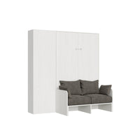 Letto 140 Sofà Kentaro Bianco Frassino con colonna sx-dx