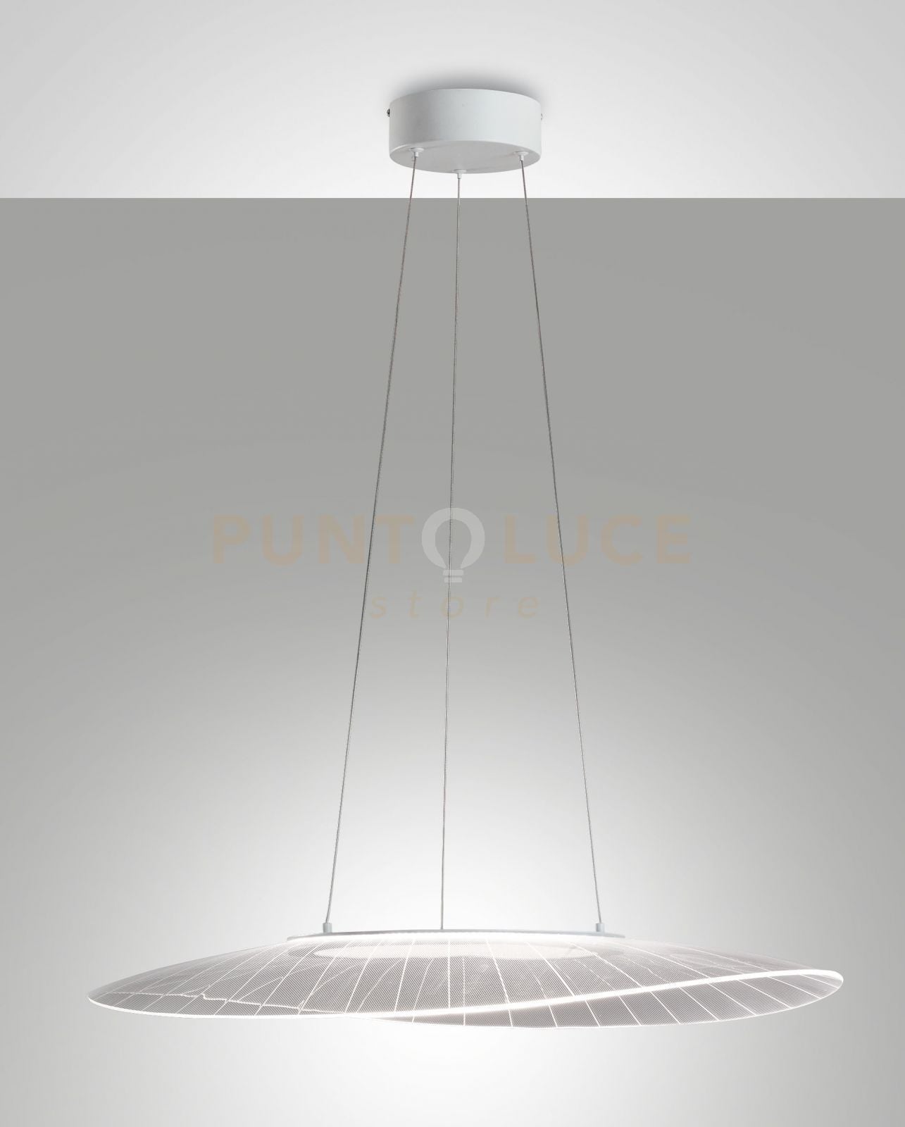 VELA SOSPENSIONE BIANCA L.78X55CM. A LED 3000K - 40W - 5400 lm DIMMERABILE SMART C/ACC