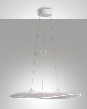 VELA SOSPENSIONE BIANCA L.78X55CM. A LED 3000K - 40W - 5400 lm DIMMERABILE SMART C/ACC