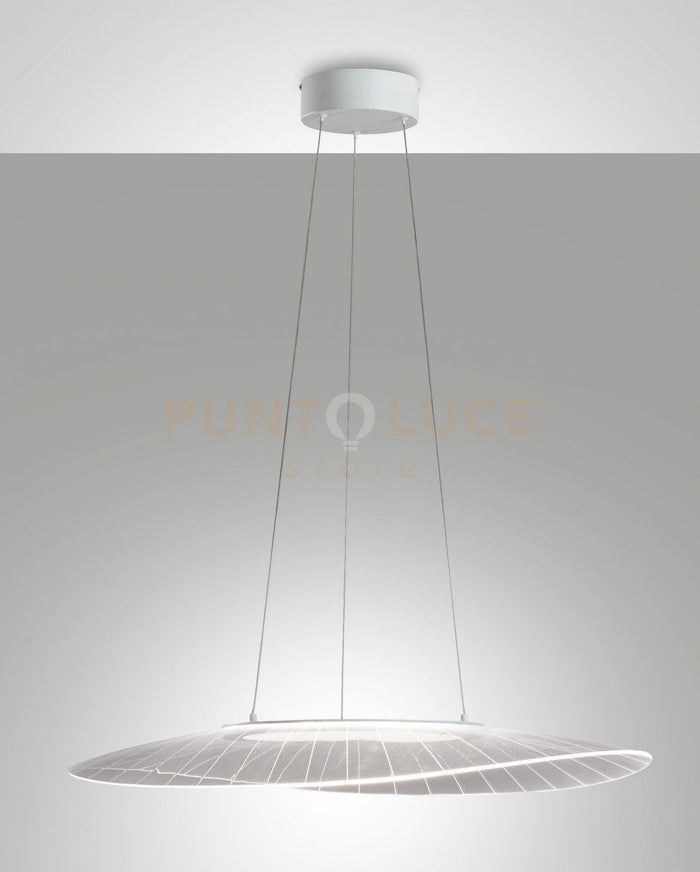 VELA SOSPENSIONE BIANCA L.78X55CM. A LED 3000K - 40W - 5400 lm DIMMERABILE SMART C/ACC