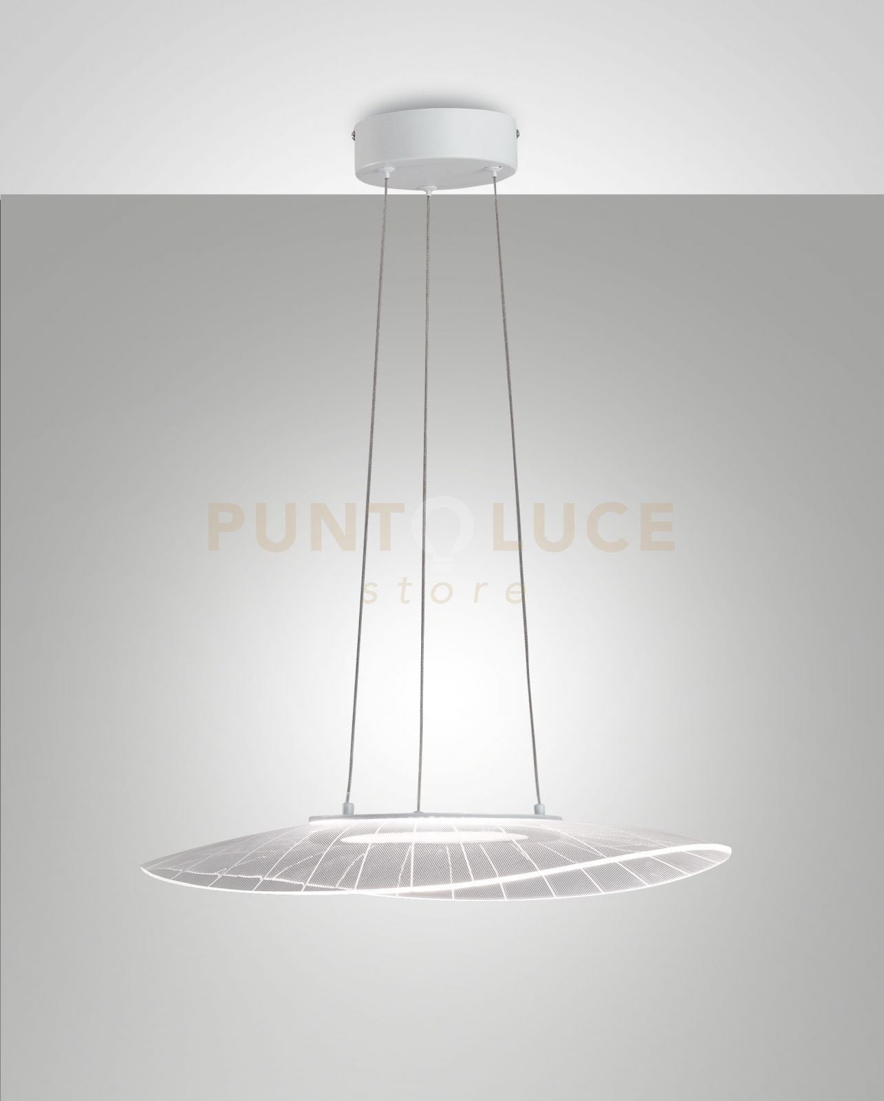 VELA SOSPENSIONE LED 3000K - 24W - 3400 lm BIANCA L.59x43CM. DIMMERABILE SMART C/ACC.