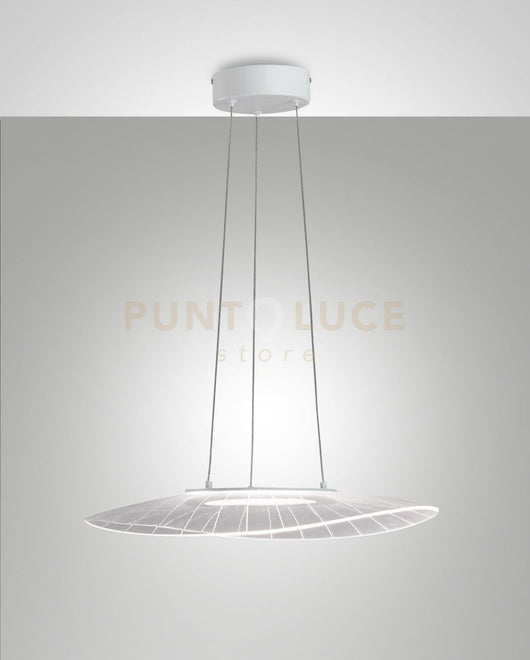 VELA SOSPENSIONE LED 3000K - 24W - 3400 lm BIANCA L.59x43CM. DIMMERABILE SMART C/ACC.