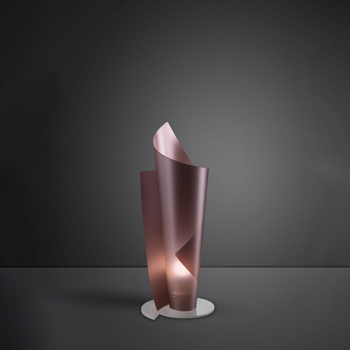 Lampada Da Scrivania Moderna Vela Polilux ® Pink Metal E Metallo 1 Luce E27