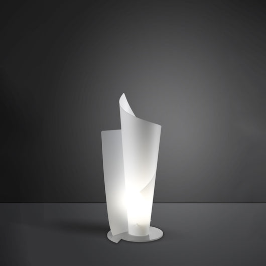 Lampada Da Scrivania-Ufficio Moderna Vela Polilux ® Bianco E Metallo 1 Luce E27