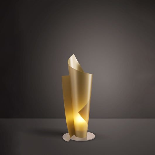 Lampada Da Scrivania Moderna Vela Polilux ® New Gold 1 Luce E27 H70Cm