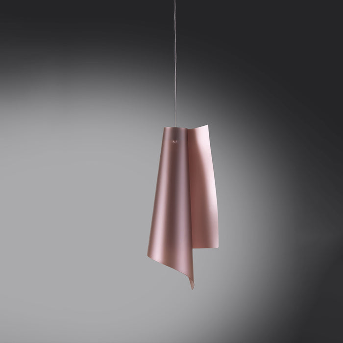 Sospensione Moderna Vela Polilux ® Pink Metal E Metallo Cromo 1 Luce E27