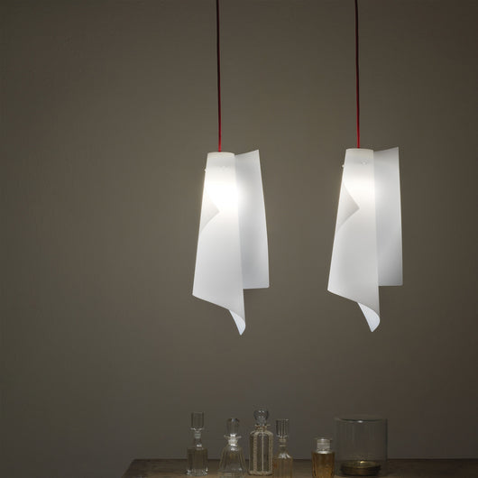 Sospensione Moderna Vela Polilux ® Bianco E Metallo Cromo 1 Luce E27