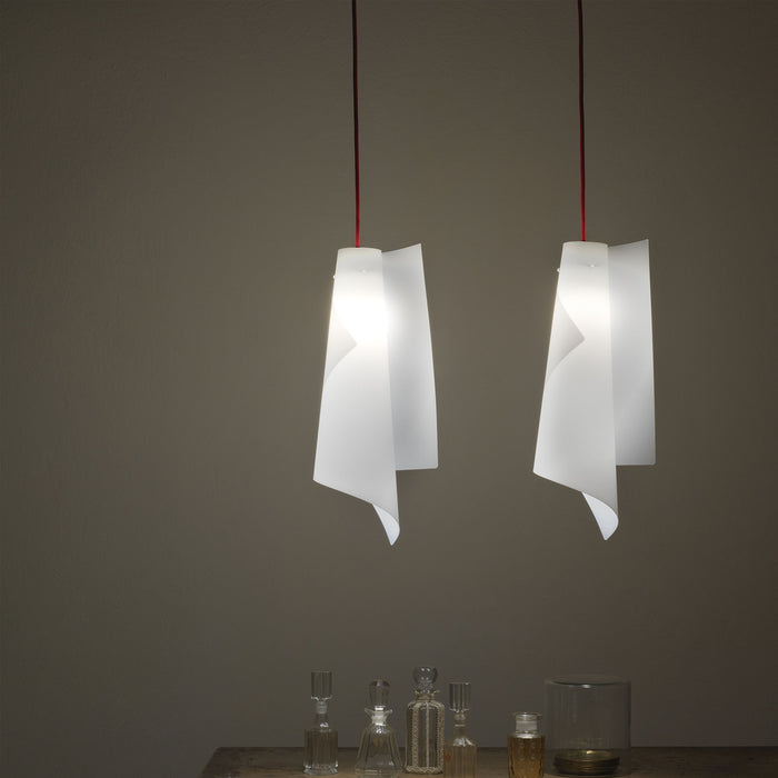 Sospensione Moderna Vela Polilux ® Bianco E Metallo Cromo 1 Luce E27