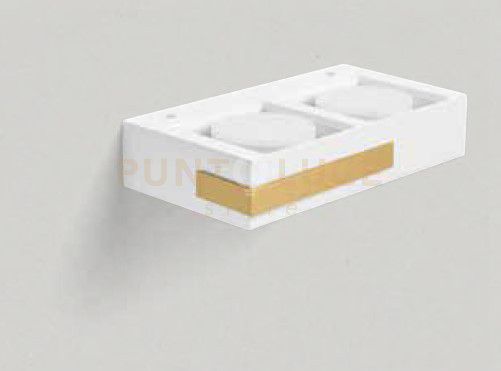 VELIA applique a parete 2 luci attacco GX53 ottone 24,2cm h.5cm  in gesso e alluminio