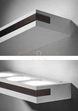 VELIA applique a parete 3 luci attacco GX53 bronzo 35,2cm h.5cm in gesso e alluminio