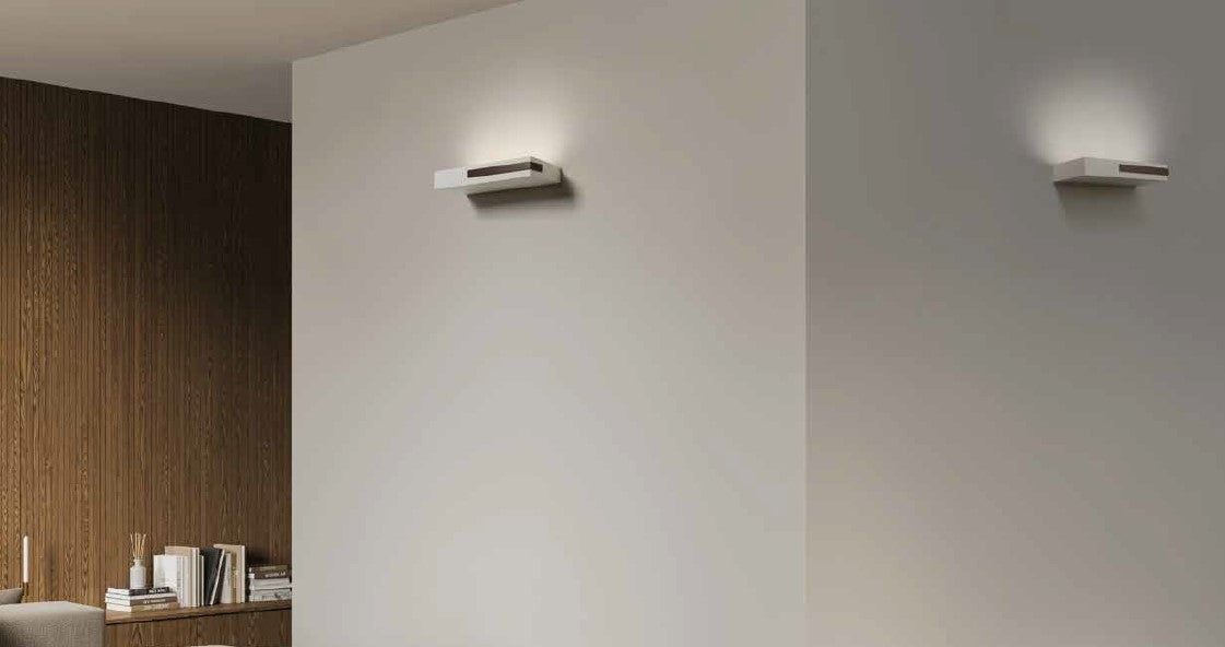 VELIA applique a parete 3 luci attacco GX53 bronzo 35,2cm h.5cm in gesso e alluminio