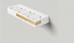 VELIA applique a parete 3 luci attacco GX53 ottone 35,2cm h.5cm in gesso e alluminio