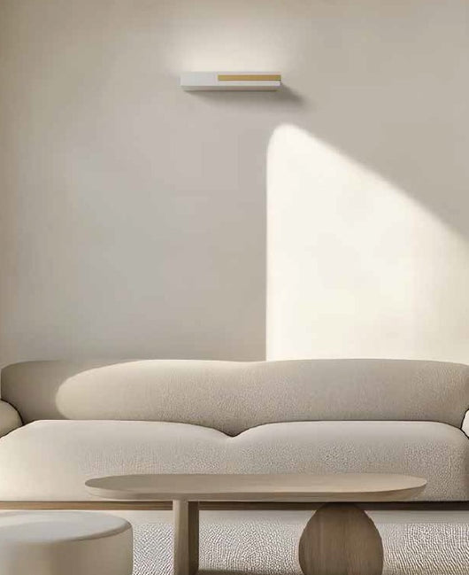 VELIA applique a parete 3 luci attacco GX53 ottone 35,2cm h.5cm in gesso e alluminio