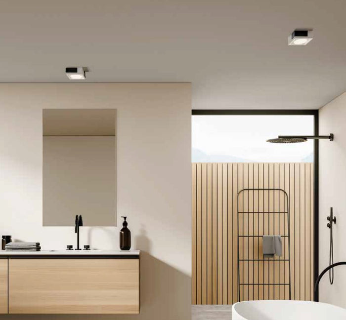 VELIA lampada a soffitto 1 luce attacco GX53 Nera in alluminio e gesso