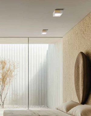 VELIA lampada a soffitto 1 luce attacco GX53 ottone in alluminio e gesso