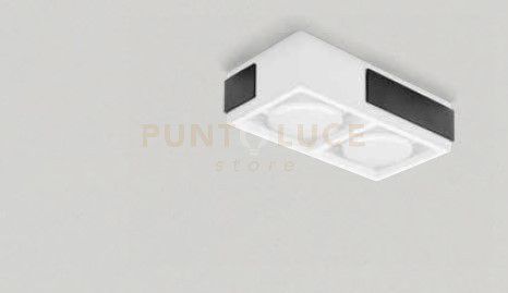 VELIA lampada a soffitto 2 luci attacco GX53 Nera in gesso e alluminio 21,8x5,5cm