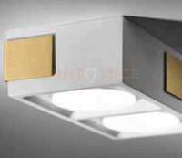 VELIA lampada a soffitto 2 luci attacco GX53 ottone in gesso e alluminio 21,8x5,5cm