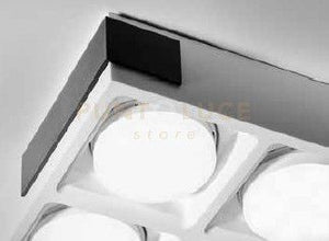 VELIA lampada a soffitto 4 luci attacco GX53 Nera 21,8cm h.5,5cm in gesso e alluminio