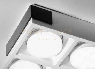 VELIA lampada a soffitto 4 luci attacco GX53 Nera 21,8cm h.5,5cm in gesso e alluminio