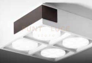 VELIA lampada a soffitto 4 luci attacco GX53 bronzo 21,8cm h.5,5cm in gesso e alluminio