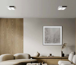 VELIA lampada a soffitto 4 luci attacco GX53 bronzo 21,8cm h.5,5cm in gesso e alluminio