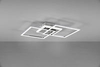 VENIDA PLAFONIERA LED 25W 3000lm, 4000K DOPPIO QUADRATO CROMATO CON LUCE CENTRALE DIMMERABILE CON INTERRUTTORE L.58CM